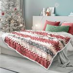 PAVILIA Premium Christmas Sherpa Throw Blanket | Christmas Decoration, Fleece, Plush, Warm, Cozy Reversible Microfiber Holiday Blanket 60x80