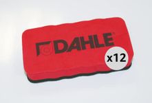 Dahle Whiteboard Eraser (Magnetic Wiper for Dry Cleaning on Many Surfaces) Red Multipack of 12