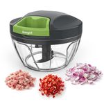 Ibergrif M501 Manual Food Chopper, Multi-Functional Onion Cutter for Kitchen, Pull Chopper BPA Free, Dishwasher Safe, Easy Pull Food Processor for Onions, Garlic, Nuts