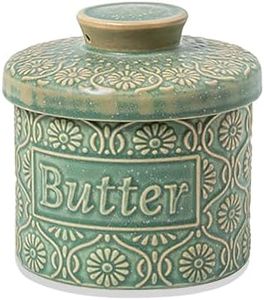 Butter Dish with Lid Vintage Butter Crock Butter Keeper French Style for Countertop Soft Spreadable Butter Storage Dishwasher Safe Professional Grade Porcelain Kitchen Essential