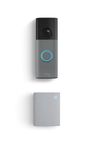 Ring Battery Doorbell (newest model), Speckled Gray with Chime (newest model), White