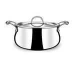 Stahl Artisan Triply Stainless Steel Belly Saucepot with Lid,Induction Base Casserole, Briyani Pot/Handi,Stew Pot, 3.2 L, 20 cm