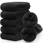 SIMIYA 5 Pairs Merino Wool Socks for Cold Weather, Wool Hiking Socks for Men (Size 7-13) (Black)