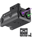 QR-Laser Dual Green Purple Laser Sights with Removable Rail Adapters, Duo-Laser Combo for Pistols with Picatinny Rail Mount, Rechargeable with USB Charging Cable