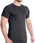 BROKIG Men's Iciness Gym T-Shirts,Workout Sports Running Muscle Tees Casual Classic Quick Dry T Shirt Men(Black,Large)