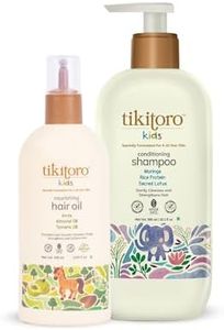 Tikitoro Kids Haircare Combo Nourishing Hair Oil & Conditioning Shampoo, 100% Vegan Promotes Hair Growth, Conditions Hair & Scalp, No Paraben & Sulphate (150 ml x 1 & 300 ml x 1)
