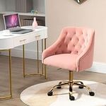 MOJAY Velvet Fabric Pink Desk Chair