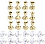 12 Packs Gold Candles Holder with W