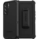 OtterBox Galaxy S22 Defender Series Case - BLACK, rugged & durable, with port protection, includes holster clip kickstand