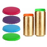 4 PCS Beverage Can Sealer Cap Silicone Soda Saver Can Lids Soda Drink Cover Tops Sealer Cap Spill Saver for The Beach Camping Fishing Random Color