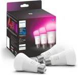 Philips Hue A19 LED Smart Light Bulb - White and Color Ambiance - 60W Indoor Light Bulb - Control with Hue App - Compatible with Alexa, Google Assistant and Apple Homekit - 3 Pack