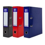 Oxford A4 Lever Arch Files, Red/Black/Blue Pack of 3, Heavy Duty Folders