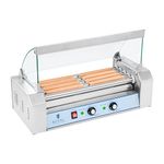 Royal Catering Hot Dog Grill/Sausage Grill, 5 heating rods, Non-stick, 1000W, 230V, Silver