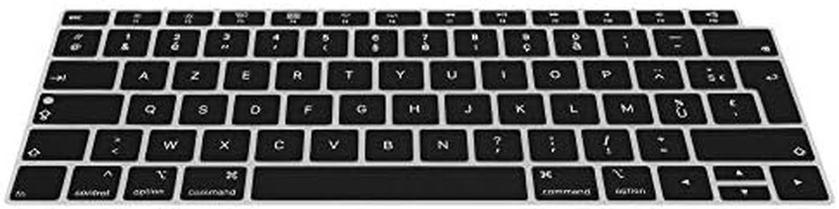 kwmobile Keyboard Cover Compatible with Apple MacBook Air 13" 2018 2019 2020 A1932 - AZERTY (France, Belgium) Layout Keyboard Cover Silicone Skin - Black