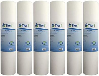 Tier1 5 Micron 20 Inch x 4.5 Inch | 6-Pack Spun Wound Polypropylene Whole House Sediment Water Filter Replacement Cartridge | Compatible with Pentek DGD-5005-20, SDC-45-2005, Home Water Filter