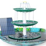 AISITIN 3.5W DIY Solar Fountain Pump Dark Green, 2024 Upgrade Solar Powered Bird Bath Fountains, Outdoor Water Feature Solar Fountain Pump for Humingbirds, Garden, Pool, Pond