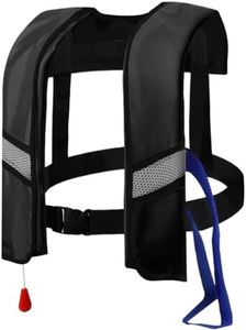 Gilet de sauvetage gonflable pour adultes, gilet de sauvetage gonflable automatique, gilet de sauvetage réglable 150N avec bandes réfléchissantes et sifflet, tube supplémentaire pour la navigation de