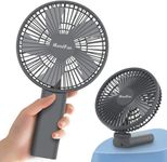 HandFan 6 Inch Handheld Fan 4000mAh Battery Operated Fan 6 Settings Personal Desktop Fan with 5-34H Working Time Removable Base Strong Airflow for Home Office Campimg Hot Flashes Outdoor Sports
