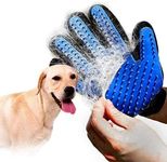 POODLES Deshedding Glove Brush for Dogs and Cat, Grooming Glove Gentle Deshedding Bath Brush Gloves Hair Remover Cleaning Tool Groomer Massage Long Rubber Hand Mitt with Enhanced 5 Finger Design