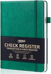 WEMATE Check Registers for Personal Checkbook,Checkbook Register & Log,Track Deposits,Payments, Finances, Debit Card and Bank Account, Transaction Registers for Small Busisses 8×6", Green