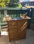 Garden Bar Table Rustic Solid Wood Furniture Tall Outdoor Patio Large Wooden Cocktail Beer Dining Pub Breakfast Storage Shelves High Bistro Conservatory Unit