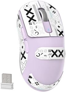 MAMBASNAKE x Attack Shark X3 Wireless Gaming Mouse, 49g Ultralight PixArt PAW3395 26000 DPI, Bluetooth/2.4Ghz /Wired Tri-Mode, 200Hrs Rechargeable Battery, Kailh GM8.0 Switch for MAC/Win（Purple&Tape）