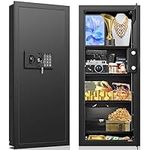 33.46" Tall Fireproof Wall Safes Between the Studs 16" Centers, Electronic Hidden Safe with Removable Shelf, Home Safe for Firearms, Money, Jewelry, Passport