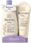 Aveeno Baby Calming Comfort Bath & Lotion Set with Natural Oat Extract, Lavender & Vanilla, 2 Items