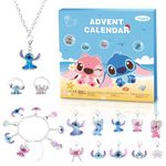 Jewellery Advent Calendar 2024 Girls, Countdown Christmas Advent Calendar Ornaments for Kids Children Cute Cartoon Pendant Charm Ring Necklace Bracelet Kit Xmas Birthday Surprise DIY Gift