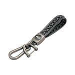 KEYCARE® Universal car Key Holder leather woven Key Chain keyring (BLACKK)