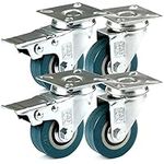 H&S 4 Castor Wheels Heavy Duty 50mm Swivel Trolley Furniture Caster with Brakes