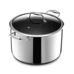 HexClad Hybrid Nonstick 10-Quart Stockpot with Tempered Glass Lid, Stay-Cool Handles, Dishwasher-Friendly, Oven-Safe Up to 900°F, Induction-Ready, Compatible with All Cooktops