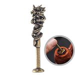 Tobacco Pipe Tamper Tool Retro Pokers Carved Dragon 6 Holes, Tom's Wheezes Pipe Cleaner Accessories Fashion Cartoon Decorations (3 inches)