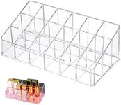 18 Lipsticks Holder, Clear Acrylic Lipgloss Lipstick Storage Case, 3 Rows Cosmetics Storage Display (QS83)