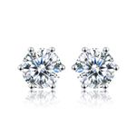 Springlight Moissanite 925 Sterling Silver Stud Earrings,0.5ct/1ct D Color VVS1 Clarity Round Moissanite Diamond Earrings, Moissanite Jewelry Birthday Gifts for Her. (1CT(6.5MM)/Pair)