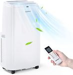 COSTWAY Portable Air Conditioner, 1,2000 BTU 3 in 1 Air Cooler with Fan & Dehumidifier, Quiet AC Unit Cools Rooms up to 450 sq.ft, Sleep Mode, 3 Fan Speeds, 24H Timer, Digital Display & Remote Control (12000BTU)