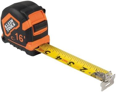 Klein Tools 9216 Tape Measure, Heavy-Duty Measuring Tape with 16-Foot Double-Hook Double-Sided Nylon Reinforced Blade, with Metal Belt Clip
