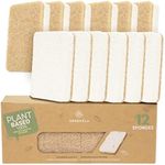 Greenzla Natural Kitchen Sponges 12 Pack - Plant-Based Biodegradable Sisal Hemp Dish Sponge - Eco-Friendly, Zero-Odor, Non-Scratch Scouring Pad for Kitchen Countertops, Bathtubs, Tiles, and More