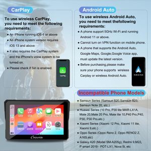 Carpuride W702 Motorcycle GPS CarPlay Screen – 7" Waterproof Touchscreen, Wireless Android Auto, Bluetooth, Navigation