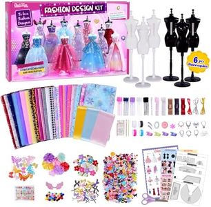 500+Pcs - Fashion Design Kit for Girls with 4 Mannequins - Creativity DIY Arts & Crafts Kit Sewing Kit for Kids Learning Toys - Teen Girls Kids Birthday Gift Age 6 7 8 9 10 11 12+ (2023 New Upgraded)