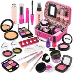 Kids Pretend Makeup Kit for Girl - Pretend Play Beauty Set with Cosmetics Bag Fake Makeup Princess Toys for Little Girls Christmas Birthday Gifts (Not Real Makeup)