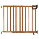 Ingenuity The Stairway 48W Series Wood Safety Baby Gate, Fits Openings 30-48” Wide, For Doorways And Stairways, 32” Tall Walk-Through Baby And Pet Gate - Brown