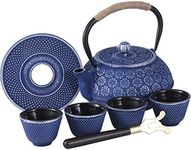 Blue Floral Cast Iron Teapot Set Ja