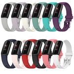 Straps Compatible with Fitbit Luxe Bands Soft Silicone Sport Waterproof Quick Release Wristbands for Luxe Fitness and Wellness Fitness Tracker, Soft and Durable (12Colors)