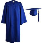 OSBO GradSeason Matte Graduation Gown Cap Tassel Set 2024 for High School and Bachelor, Royal, 45