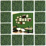 Bybeton Artificial Grass Wall Panels,20"x 20" (12pc) UV-Anti Boxwood Panels Indoor Outdoor Privacy Protected Greenery Wall Backdrop for Garden, Balcony Privacy Fence Screen Décor