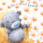 Me To You Tatty Teddy Special Friend Daisies Greeting Card 6x6ins - Softly Drawn Design