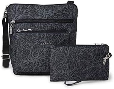 Baggallini Women's Pocket Crossbody Travel Bag with RFID, Midnight Blossom, One Size