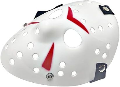 Halloween Cosplay Mask,Jason Mask with Adjustable Straps for Masquerade Horror Mask Christmas (White)