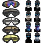 13 Packs Motorcycle Goggles with Motorcycle Face Cover Neck Gaiter Face Mask ，ATV Dirt Bike Motorcycle Riding Glasses, Motocross Sunglasses